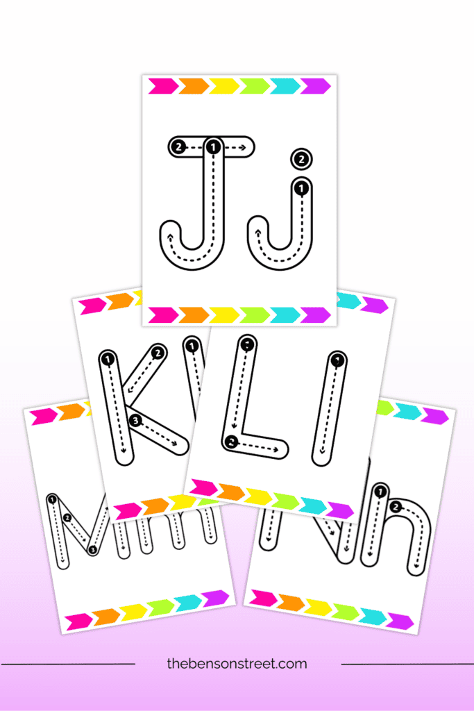 Five different letter mats for playdough, chasing or more