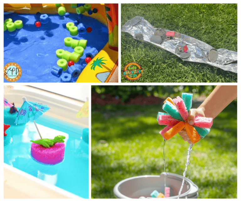 Hands on water activities for kids collage