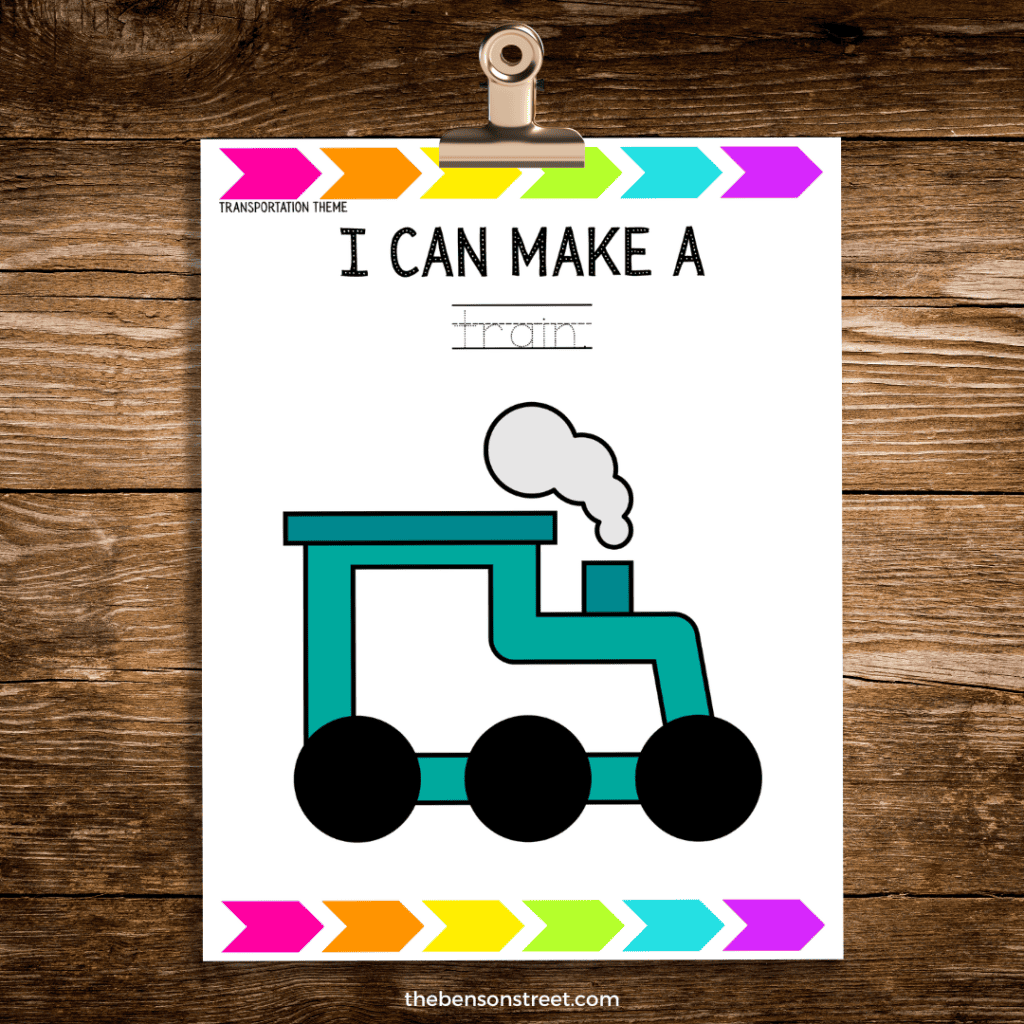 I can make a train playdough mat free printable
