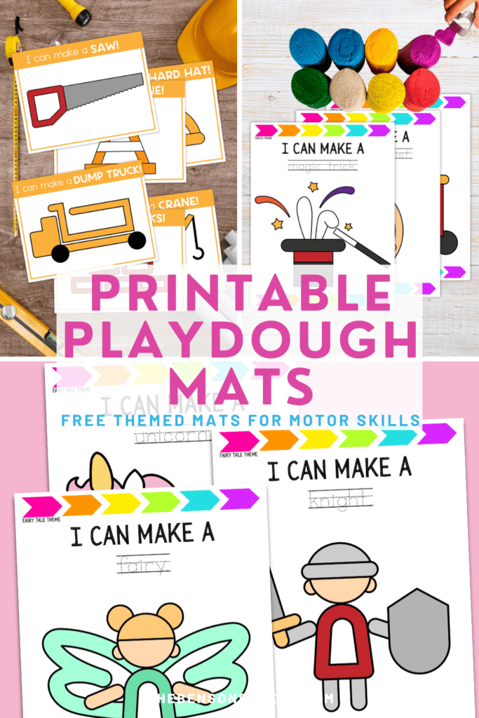 Themed Printable Playdough Mats Free for fine motor skills for kids