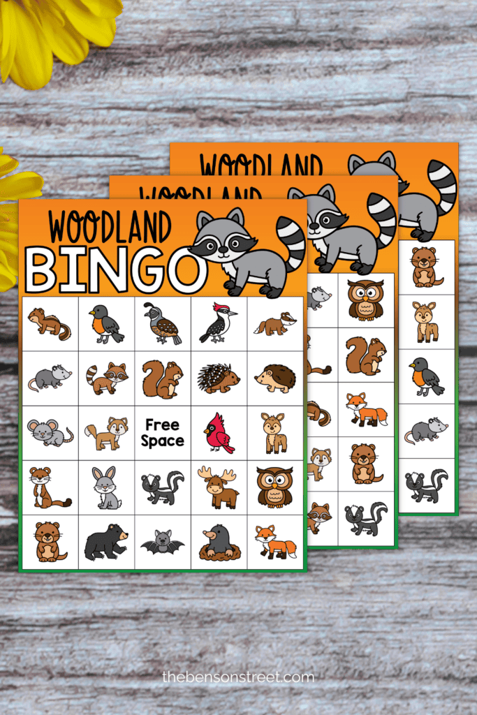Three free woodland bingo boards with woodland bingo boards 