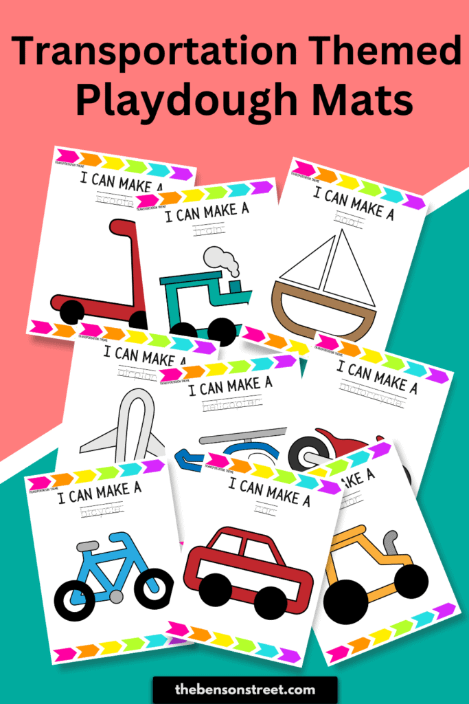 Transportation Themed Playdough Mats free printable