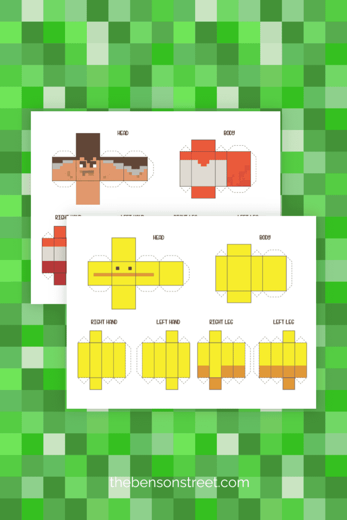 Two different Minecraft paper figures to make and print for free