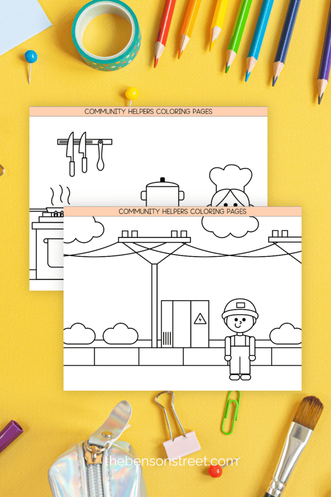 Two pages with a chef and power worker on them free to print