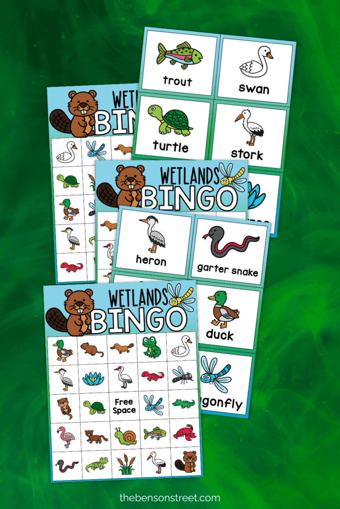 Wetlands bingo boards and calling cards to cut out