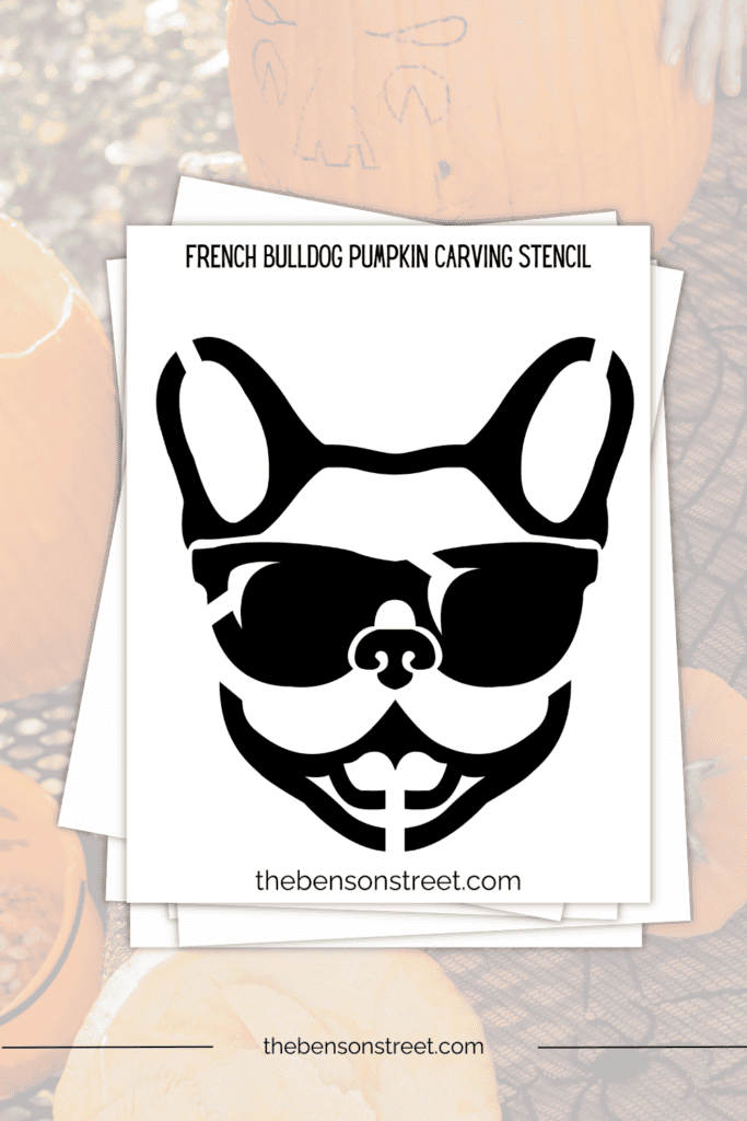 A stack of papers with a black and white frenchie bulldog on the top sheet