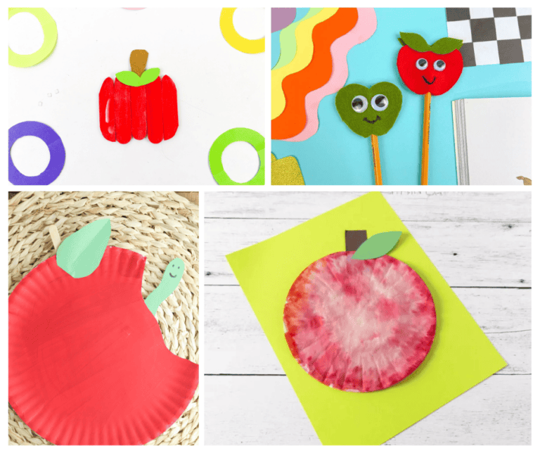 Apple Crafts for Kids to make during the back to school season collage