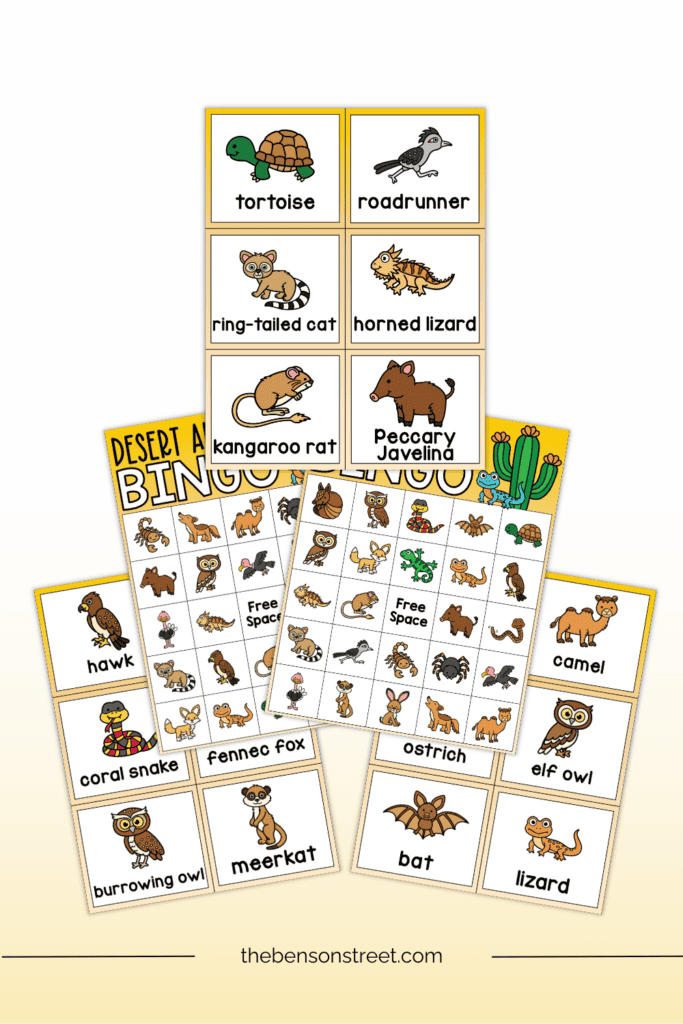 Free printables for a desert themed bingo game