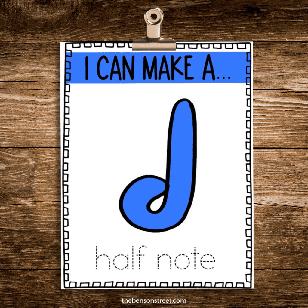 I can make a half note playdough mat for kids 