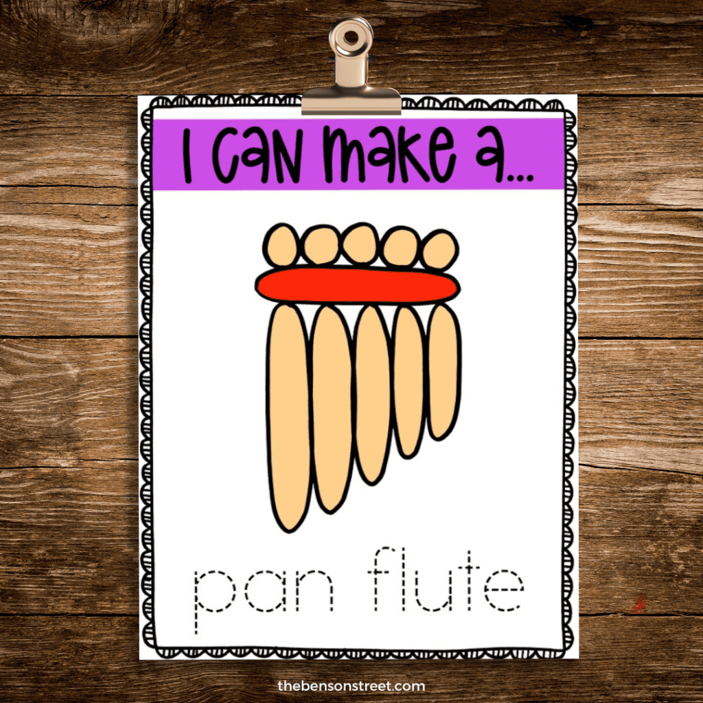 I can make a pan flute playdough mat for kids