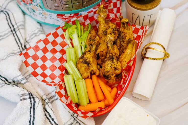 Instant pot chicken wings with veggies