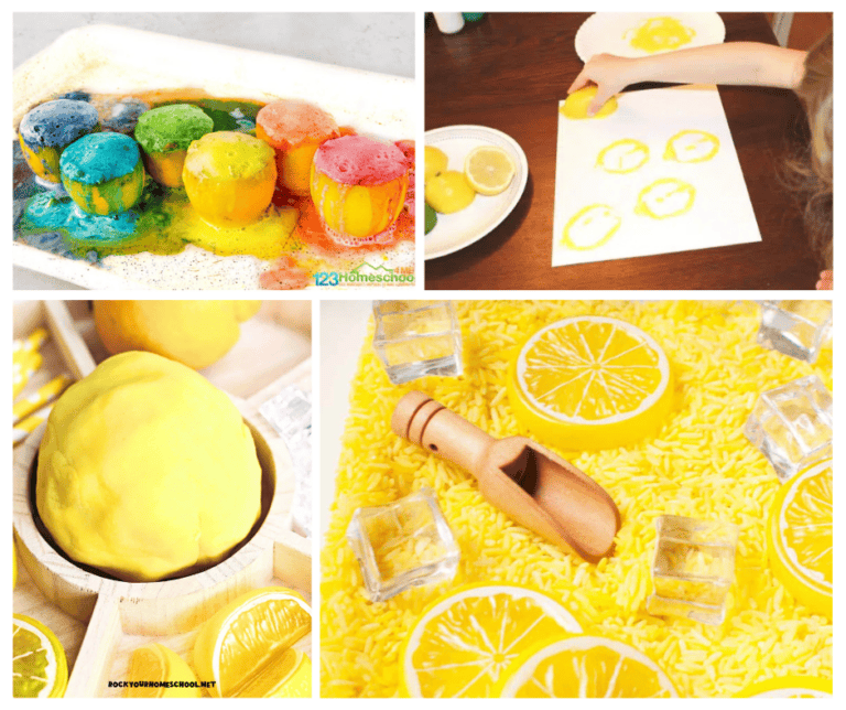 Lemon Crafts & Activities for kids during the summer season collage
