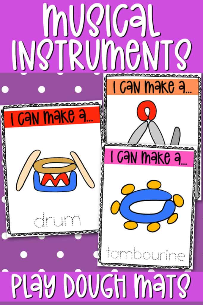Musical Instruments playdough mats for kids
