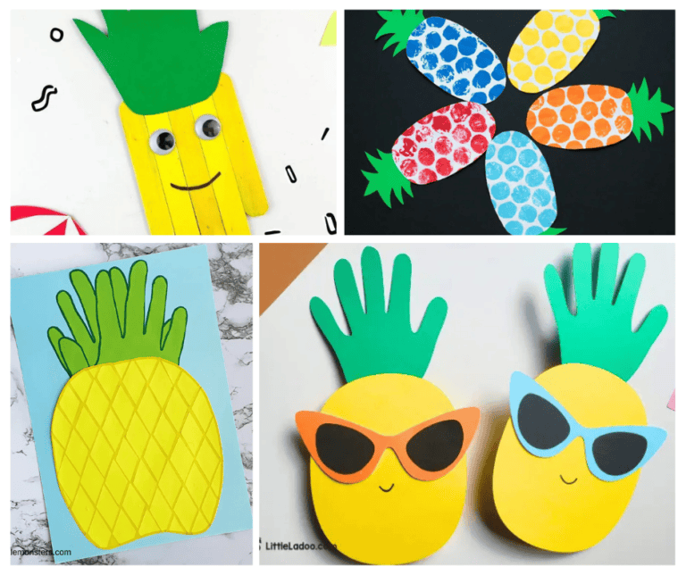 Pineapple themed crafts for kids to make during summer