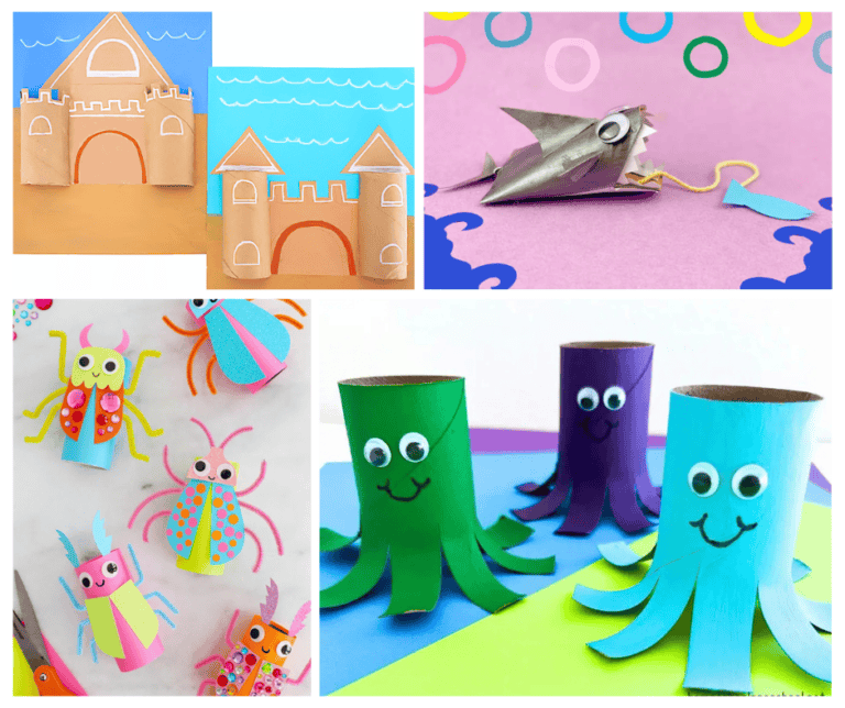 Summer Toilet Paper Roll Roll Craft Ideas collage