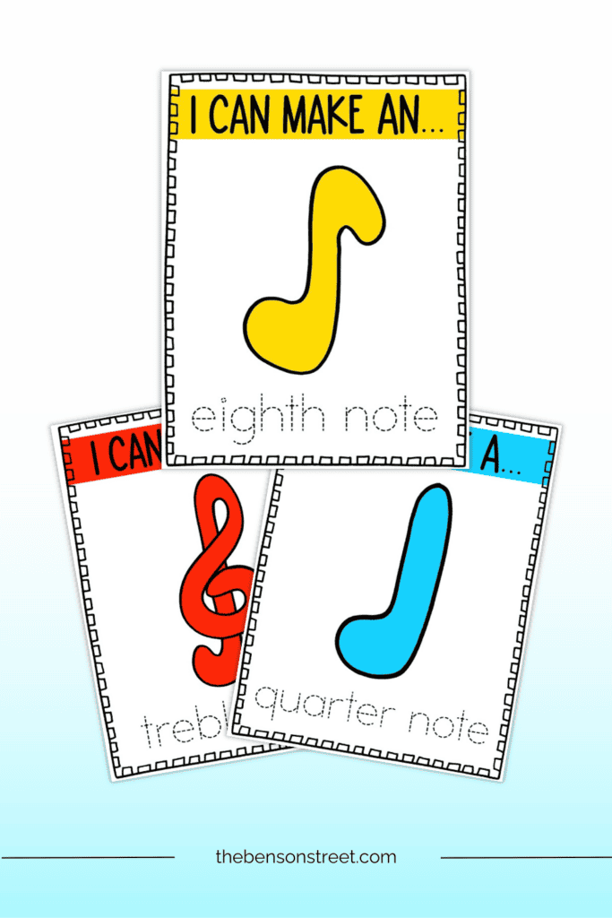 Three playdough mats with a musical theme 