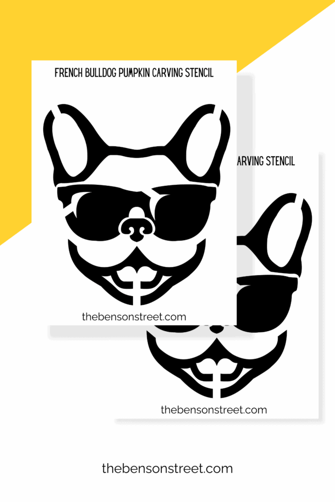 Two pumpkin stencils featuring a cool french bulldog outline 