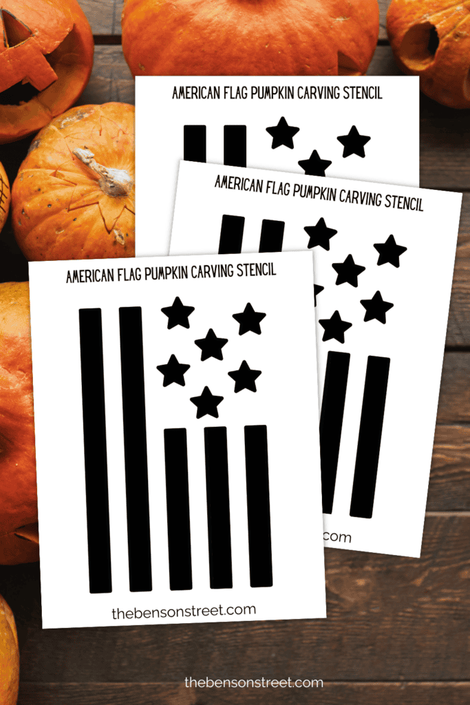 American Themed Flag Pumpkin Stencil Free Printable