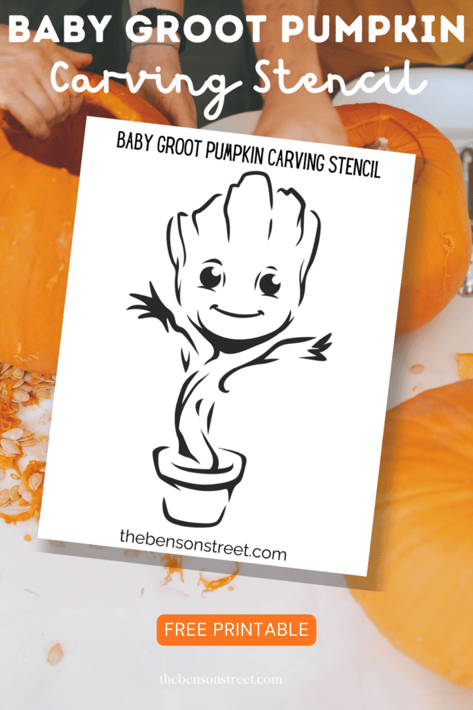 Baby Groot Pumpkin Carving Stencil Free Printable