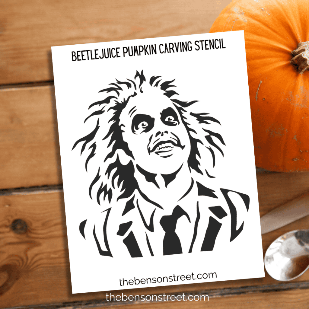Beetlejuice Pumpkin Carving Stencil