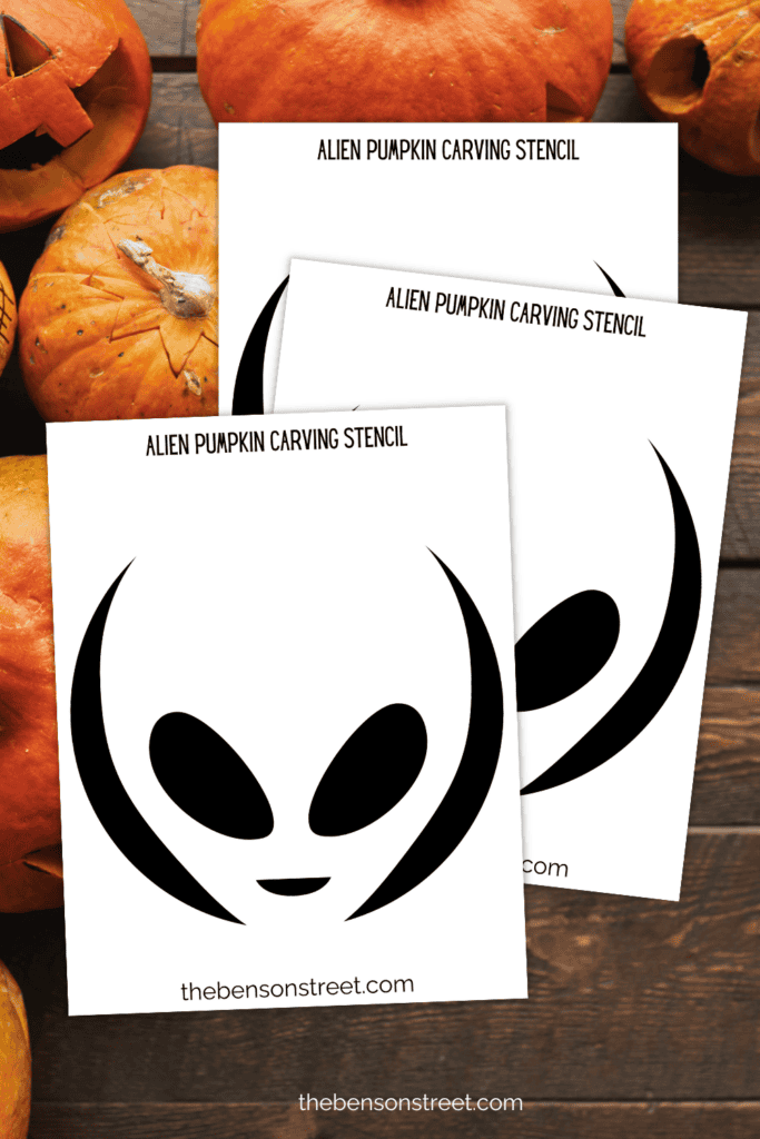 Beginner Friendly alien pumpkin stencil for carving