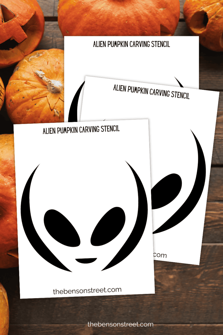 Beginner Friendly alien pumpkin stencil for carving