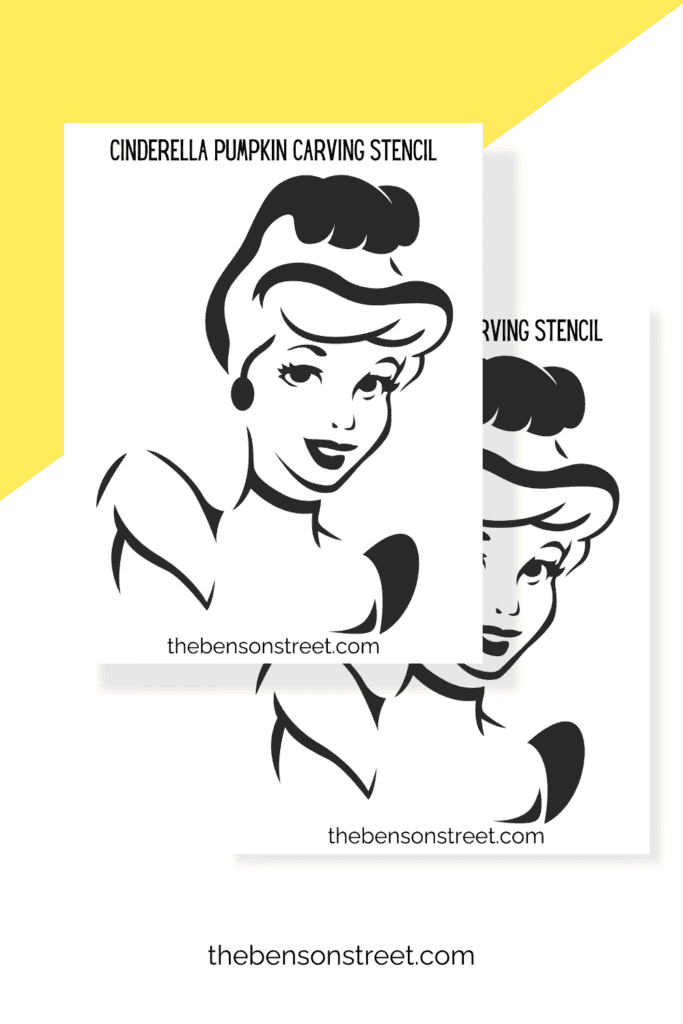Cinderella Pumpkin Carving Stencil Two sheets