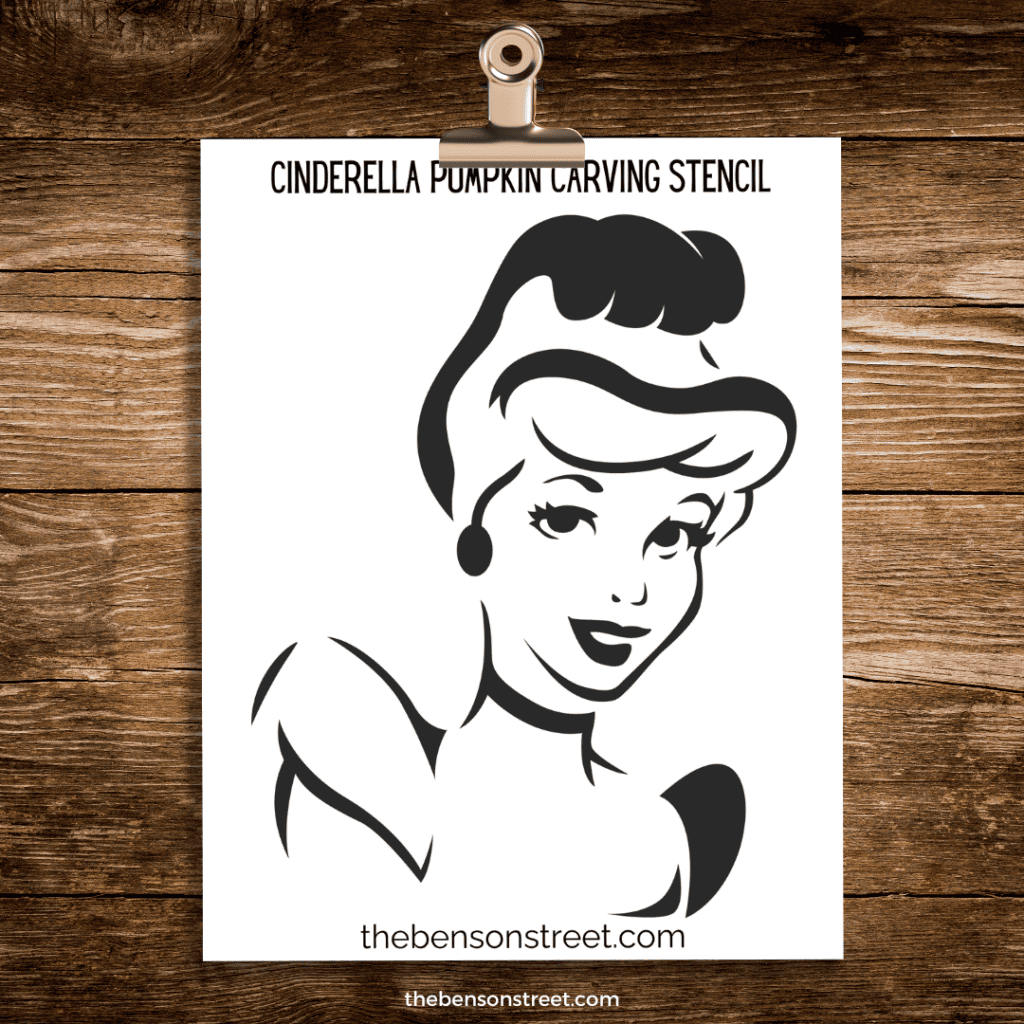 Cinderella Themed Pumpkin Carving Stencil Template for a pumpkin carving