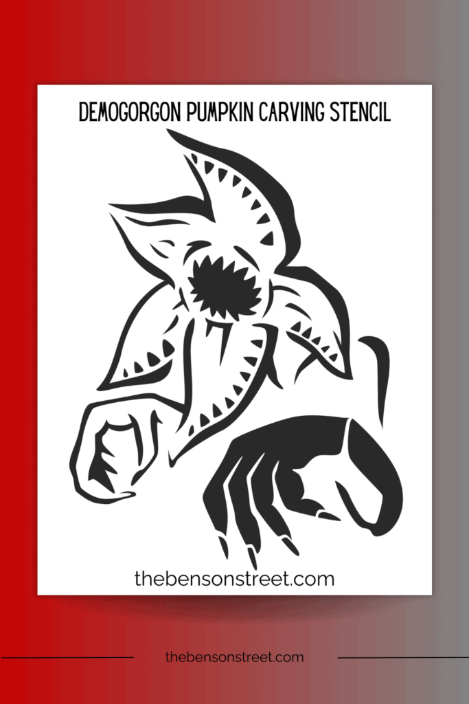 Demogorgon Pumpkin Carving Stencil for Halloween printable