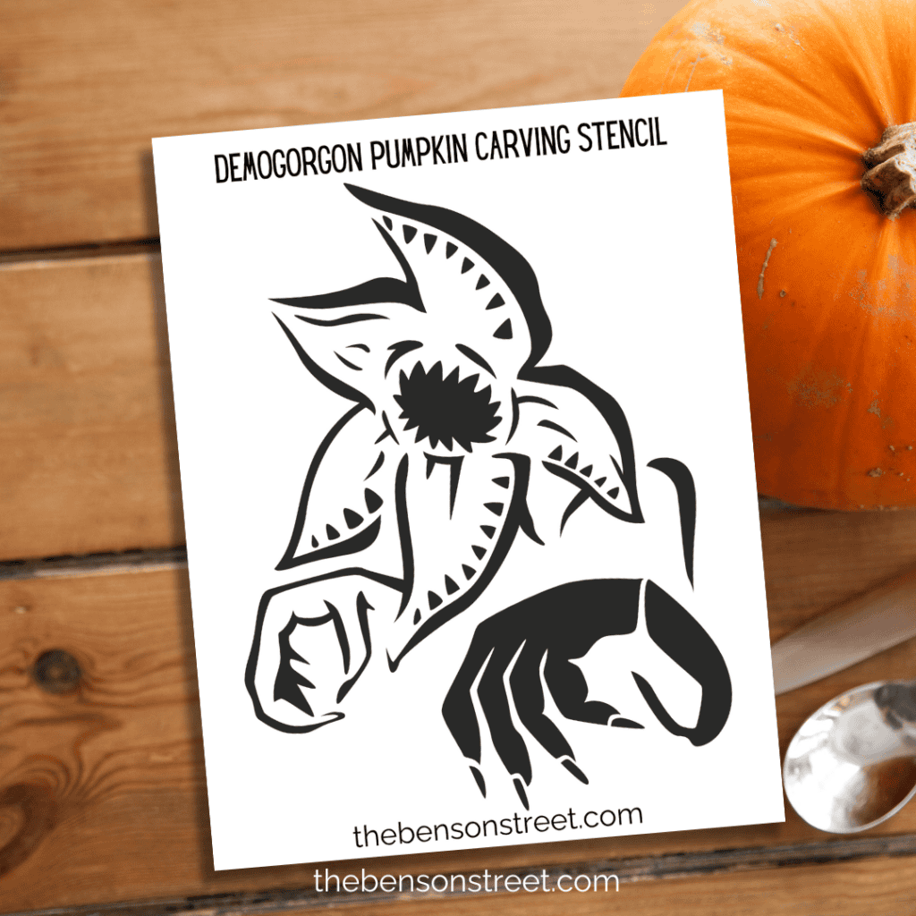 Demogorgon Themed Pumpkin Carving Stencil 