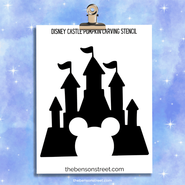 Disney Themed Castle Pumpkin Carving Stencil Template for a pumpkin carving