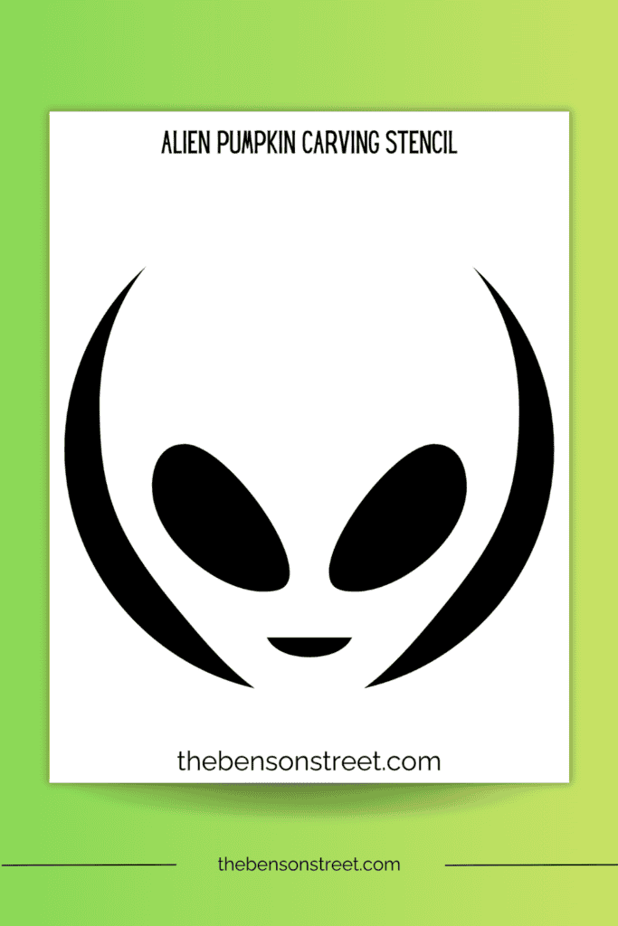 Free Printable Alien Pumpkin Carving Stencil for Halloween