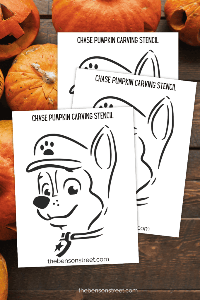 How to carve a Chase the dog paw patrol pumpkin with a pumpkin carving stencil