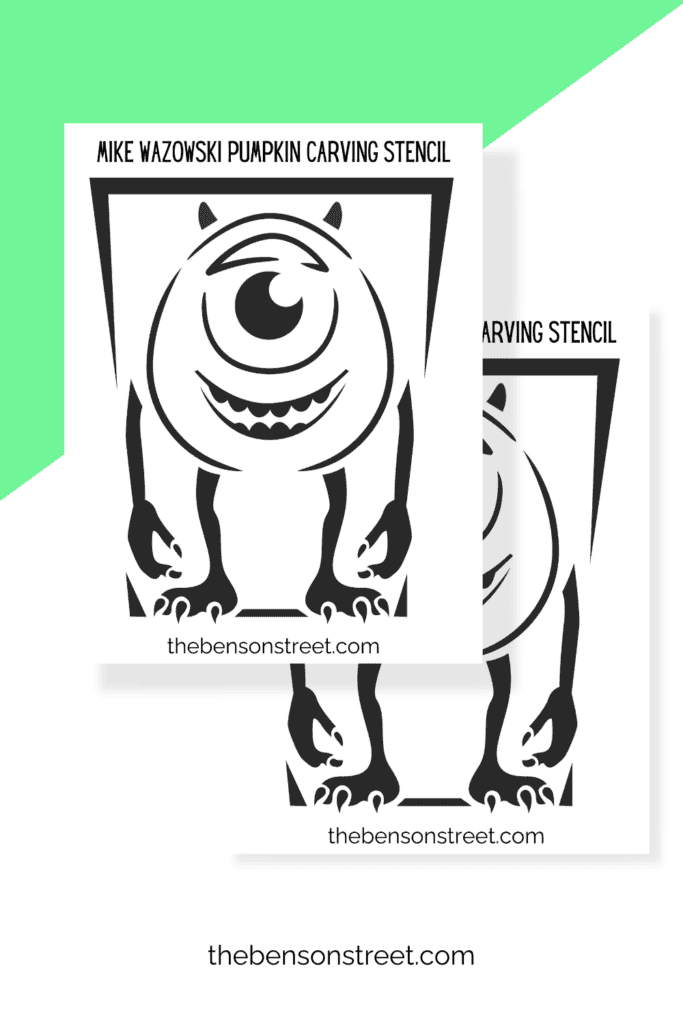 How to carve a Monster's Inc pumpkin for halloween printable stencil
