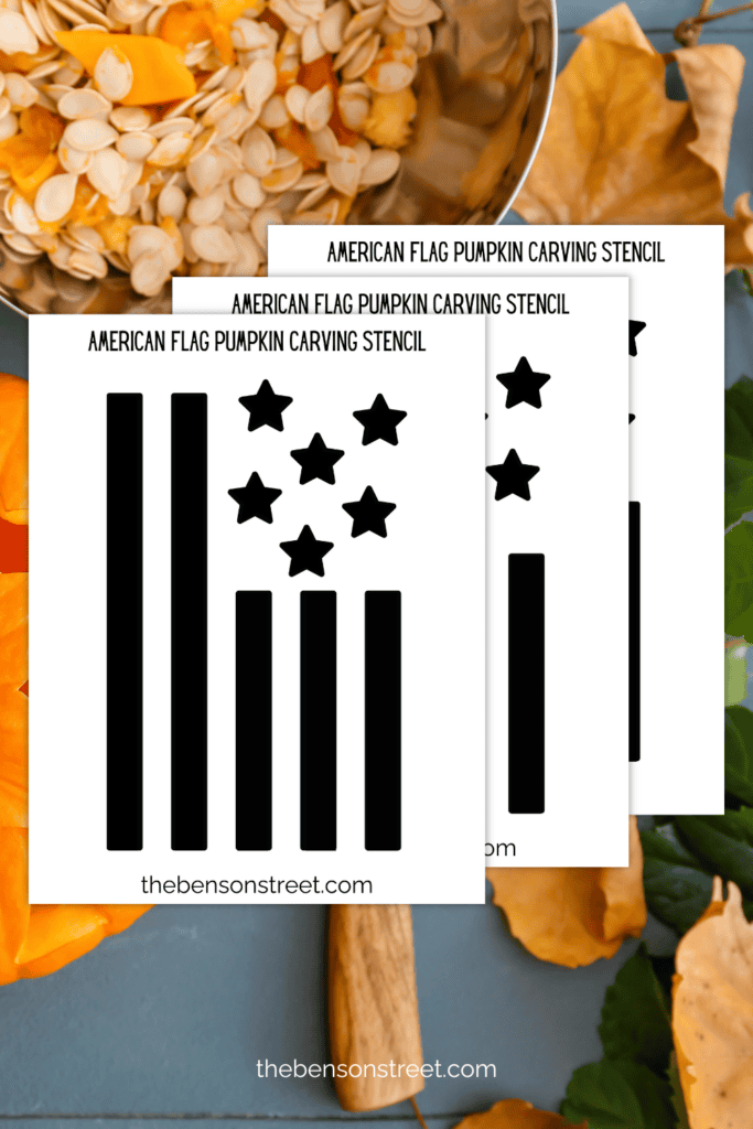 How to carve a US Flag pumpkin with free stencil