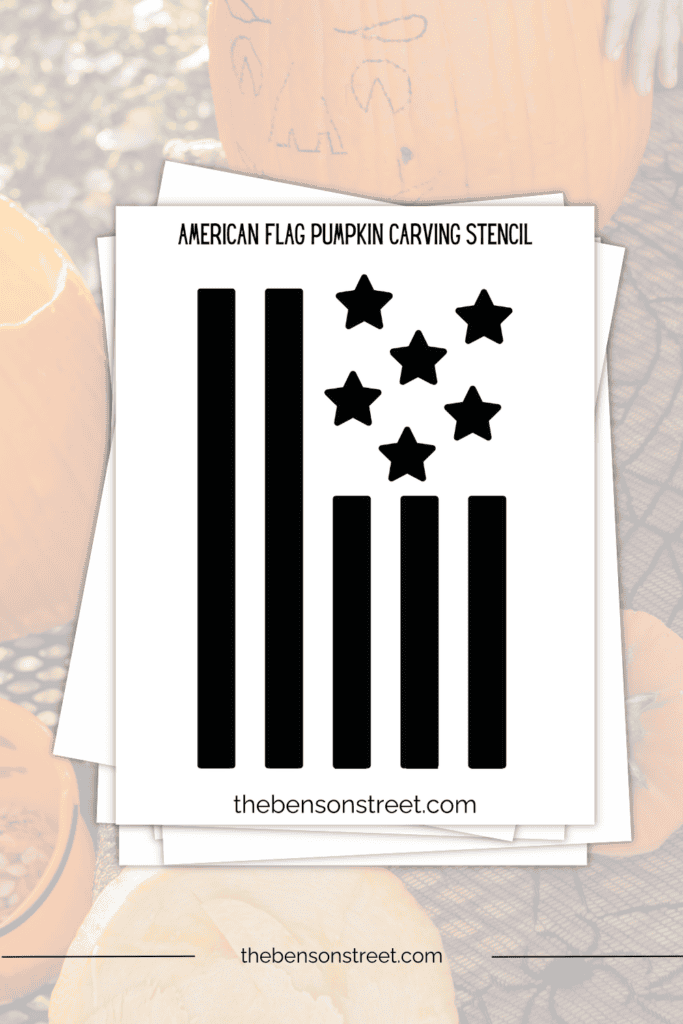 How to carve a US flag with printable pumpkin carving stencil
