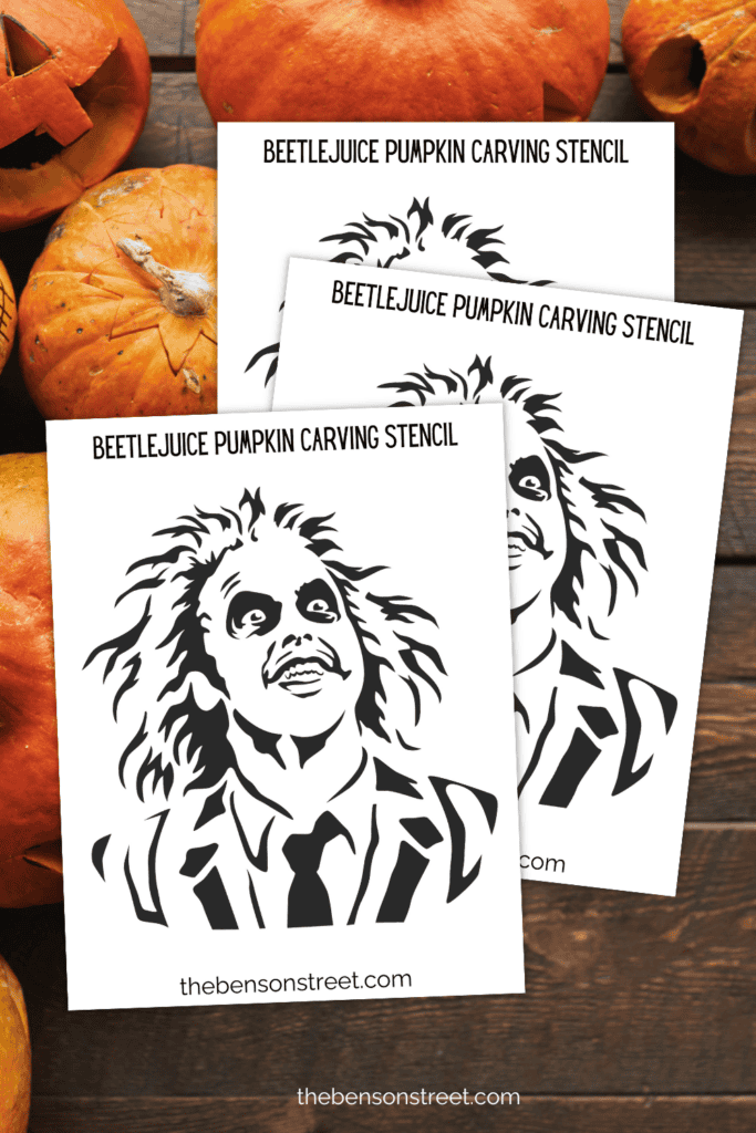 How to carve a beetlejuice pumpkin jack o'lantern with a printable stencil
