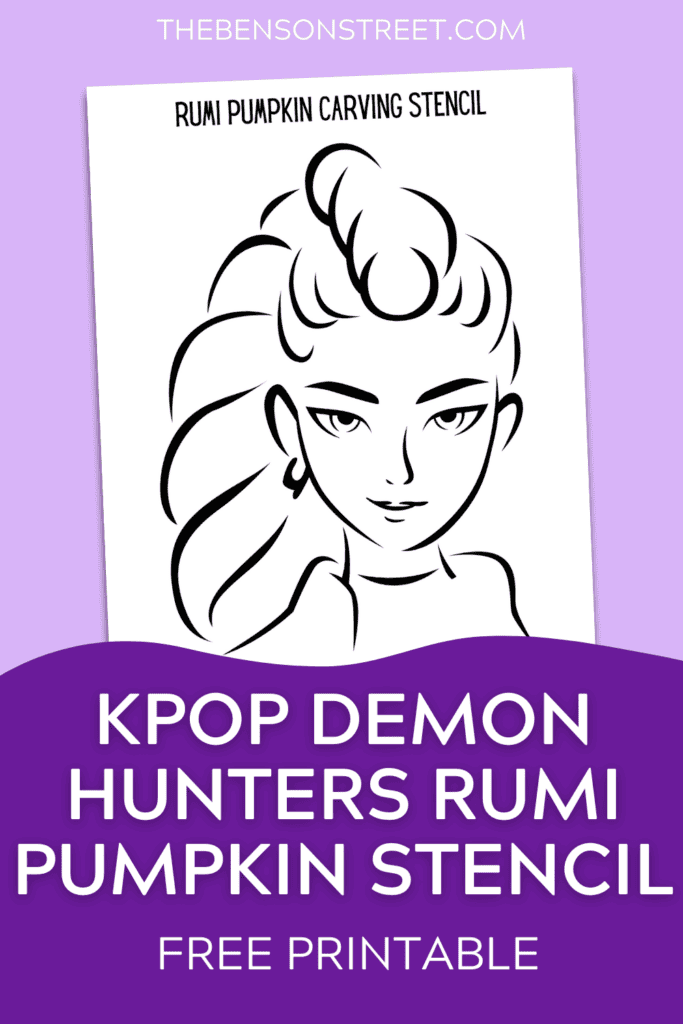 KPop Demon Hunters Rumi Pumpkin Stencil Free Printable