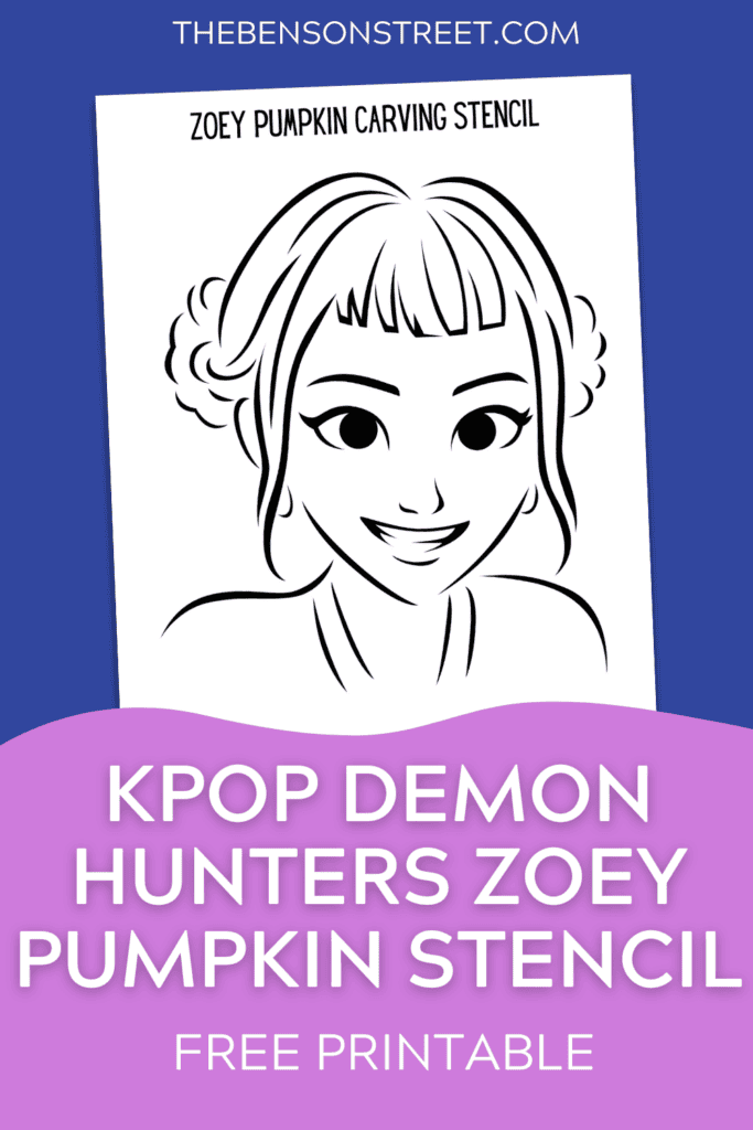 KPop Demon Hunters Zoey Pumpkin Stencil Free Printable