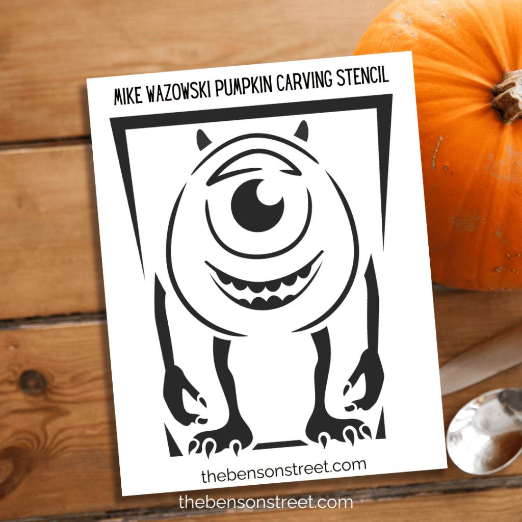 Mike Themed Pumpkin Carving Stencil