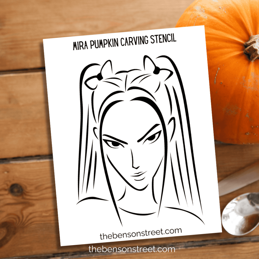Mira Face Pumpkin Carving Stencil