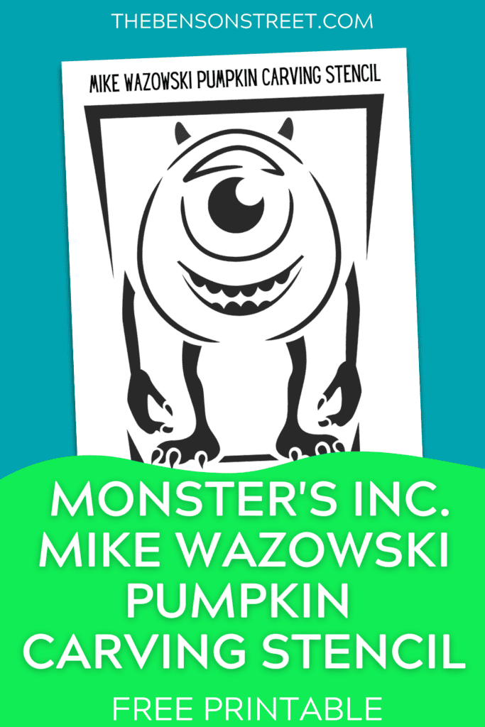 Monster's Inc. Mike Wazowski Pumpkin Carving Stencil Free Printable