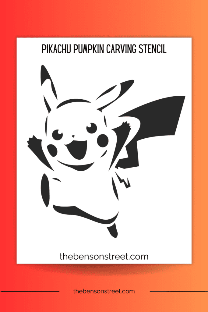 Pikachu Pokemon carving stencil for Jack O Lanterns