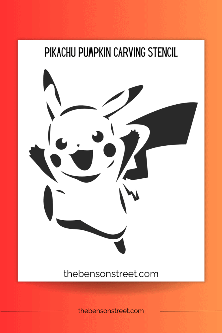 Pikachu Pokemon carving stencil for Jack O Lanterns