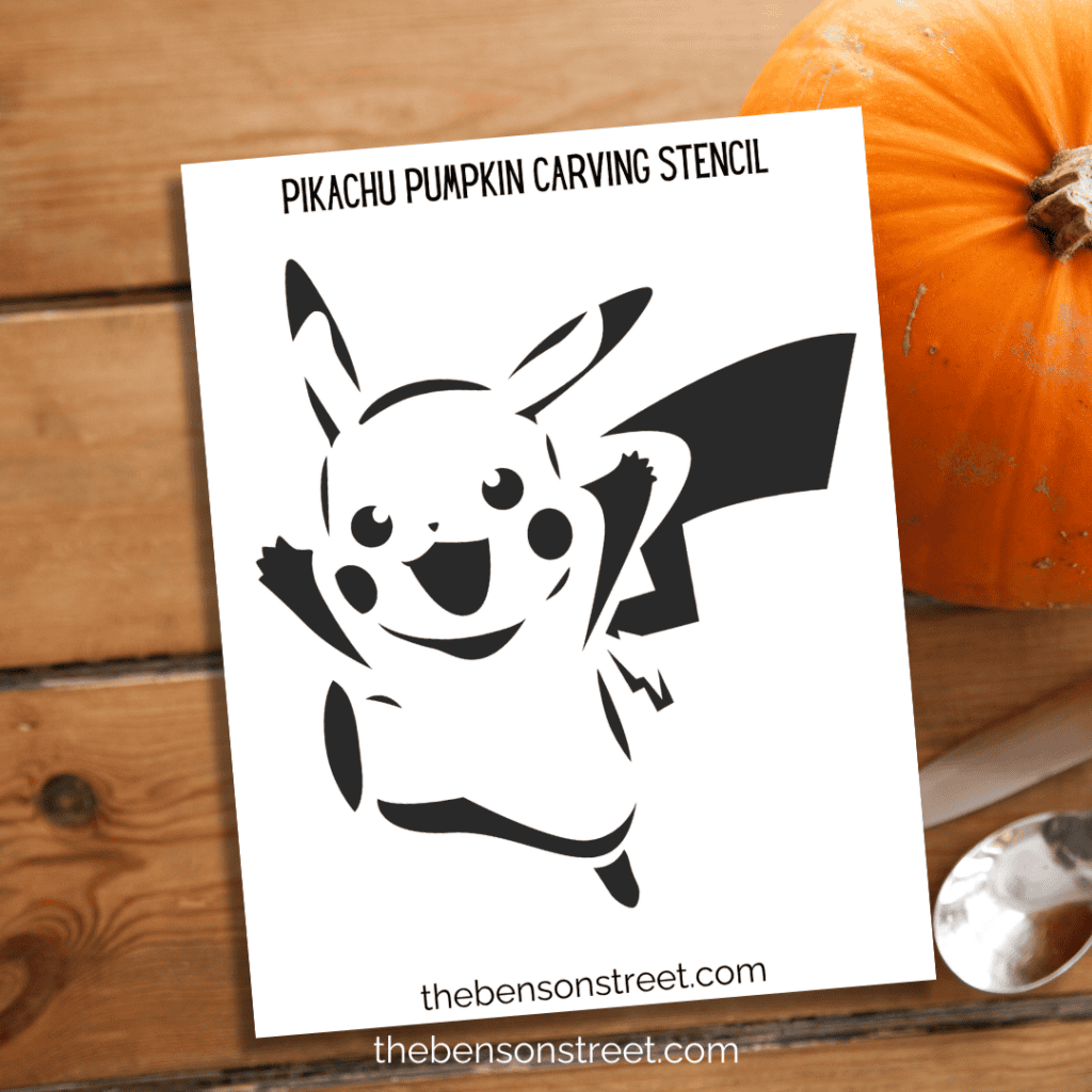 Pikachu Pumpkin Carving Stencil