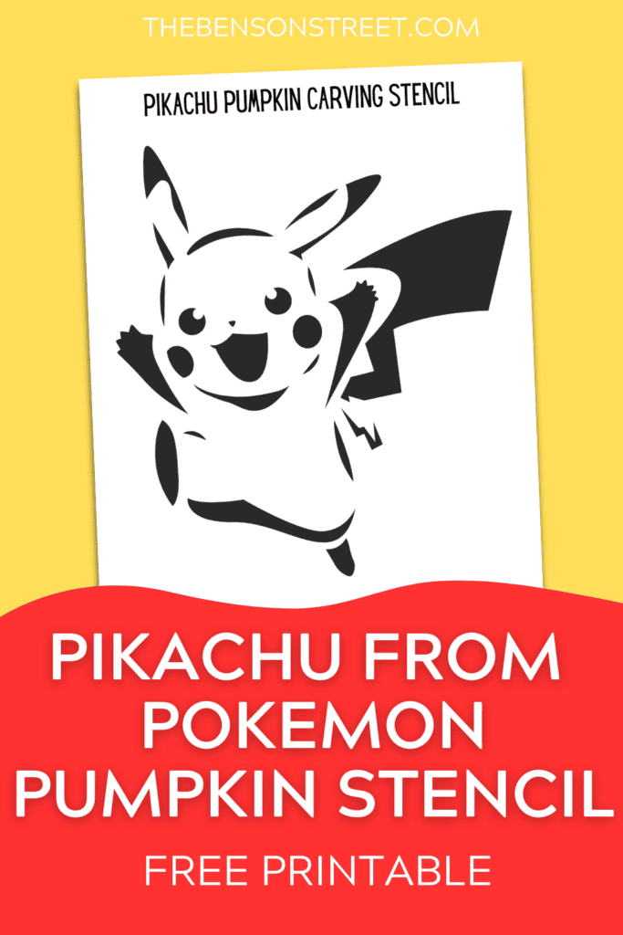 Pikachu from Pokemon Pumpkin Stencil
