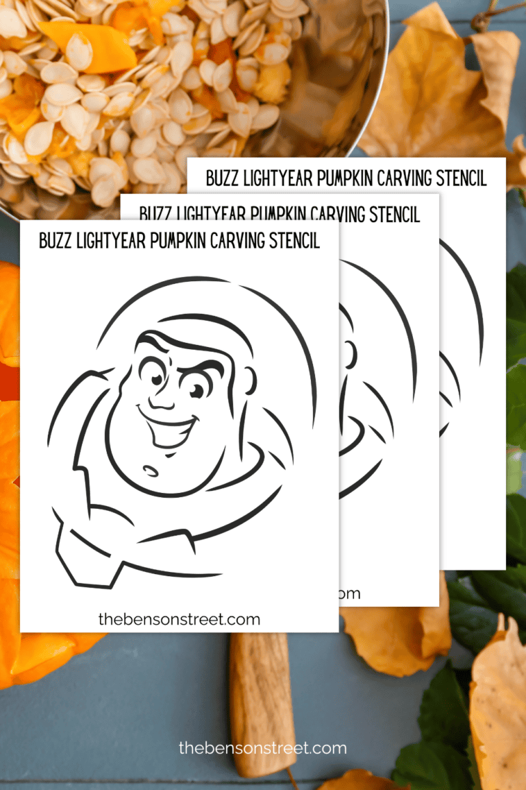 Pumpkin carving background with a buzz lightyear stencils on top