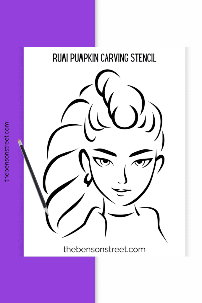 Rumi Free Printable Pumpkin template for jack o'lantern carving 