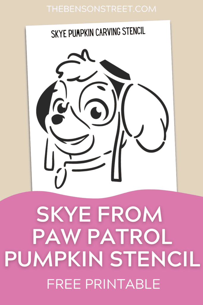 Skye from Paw Patrol Pumpkin Stencil