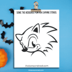 Sonic the Hedgehog Face Pumpkin Carving Stencil Template for a pumpkin carving